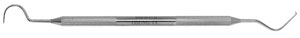Osung #54-17H Double End Dental Explorer with a Stainless Steel Handle. The explorer provides