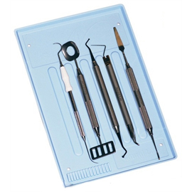 Osung Silicone-coated "Silent" instrument, Blue, Size: 9 1/2 by 6 1/2 inches. Tray is designed
