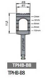Osung Trephine Bur, B8. For harvesting bone in autogenous bone graft placement. Laser marked score