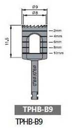 Osung Trephine Bur, B9. For harvesting bone in autogenous bone graft placement. Laser marked score