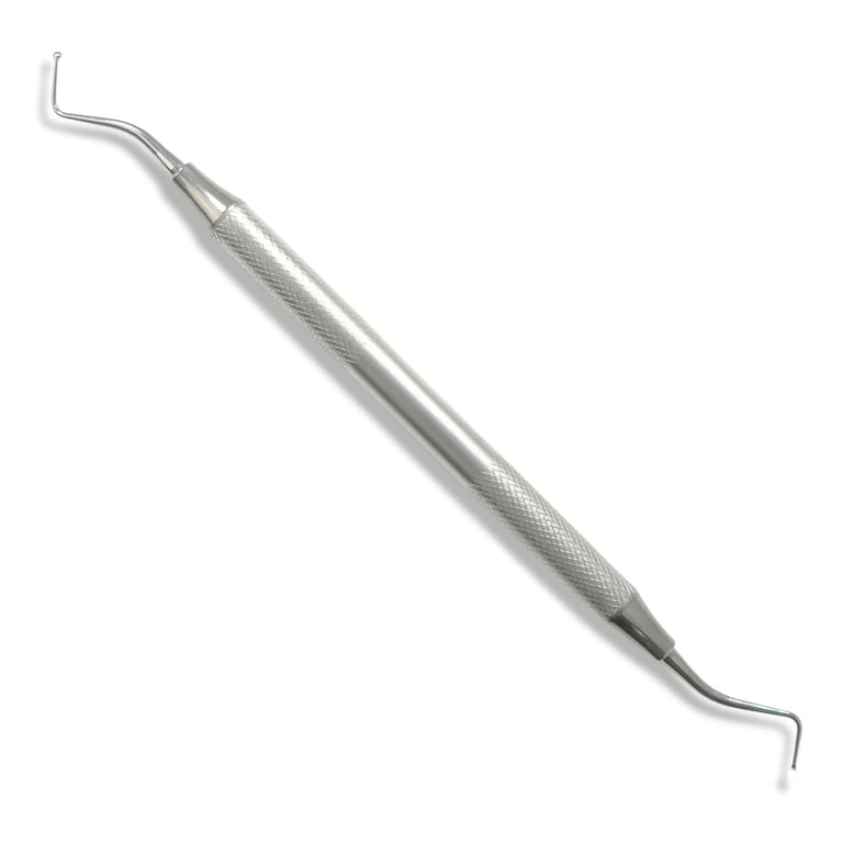 Osung E2 dental excavator, double ended spade with tip width 1.5mm/1.5mm, stainless steel handle