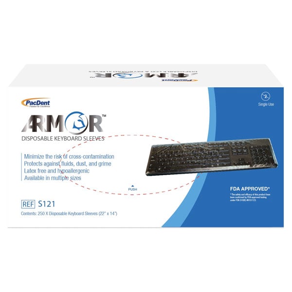 Armor Disposable Keyboard Sleeves, 22" x 14", 250/Box