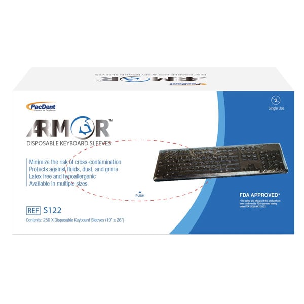 Armor Disposable Keyboard Sleeves, 19" x 26", 250/Box