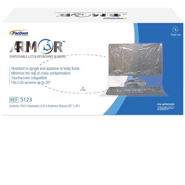 Armor Disposable LCD & Keyboard Sleeves, size 22" x 26", 250/Box