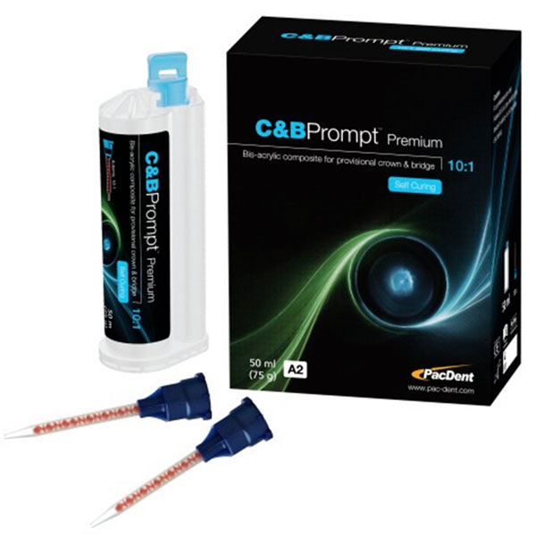 C&B Prompt A2 shade, 10:1 Temporary Crown and Bridge Material, Self-Cure. Refill Package: 1 - 50