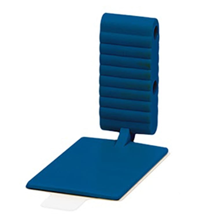 EzAim ComforTab Adhesive Sensor Holder, Anterior, Blue, 50/Pk. Features a soft, cushioned bite tab