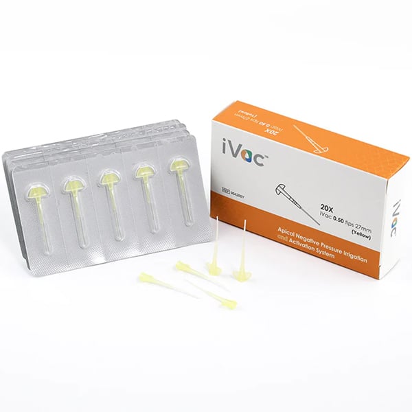 iVac Apical Negative Pressure Irrigation and Activation System Refill Tips 0.50mm, 27mm, Yellow