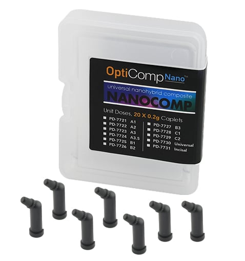 OptiComp Nano Shade A3 Nanohybrid Composite Unit Dose Refill, 20 x .2gm Compules