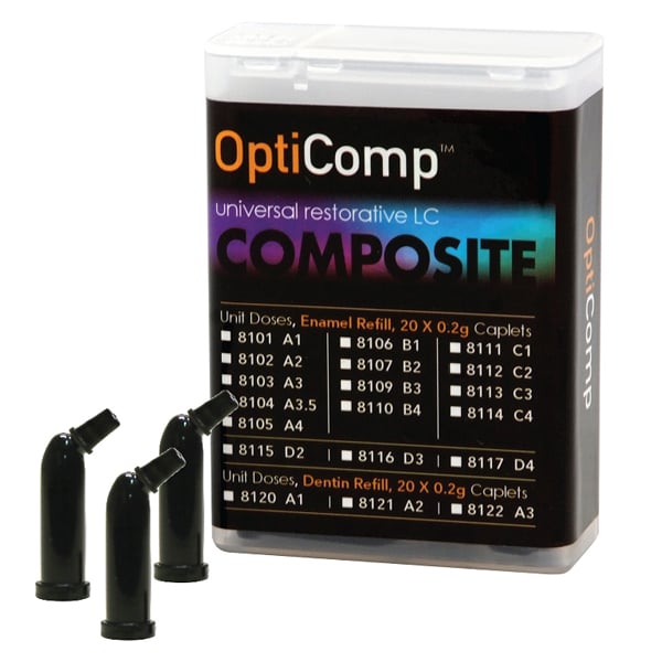 OptiComp Shade D2, 20 x .2gm Unit Dose, Enamel Refill Kit