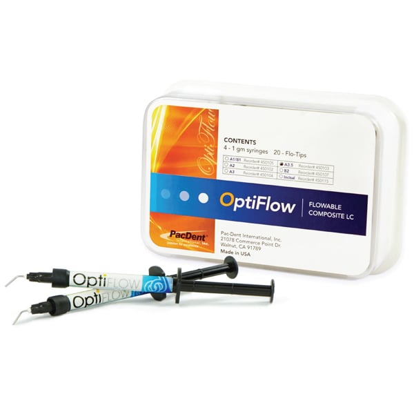 OptiFlow Flowable Composite, A3.5 Light Cure, 1.5 gm Syringe Kit. Contains: 4 x 1.5 g syringes