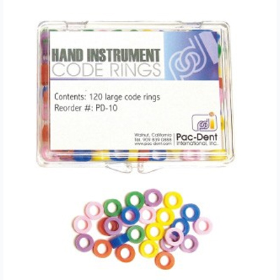 Pac-Dent Silicone Instrument Code Rings - Large, Assorted Colors, Box of 120 Rings