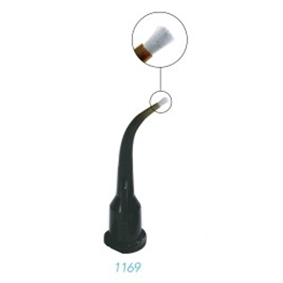 iFlo Curved Black Dispensing Tips with Adjustable Brush Tips Fiber Length, Tightly Fitted Fibers