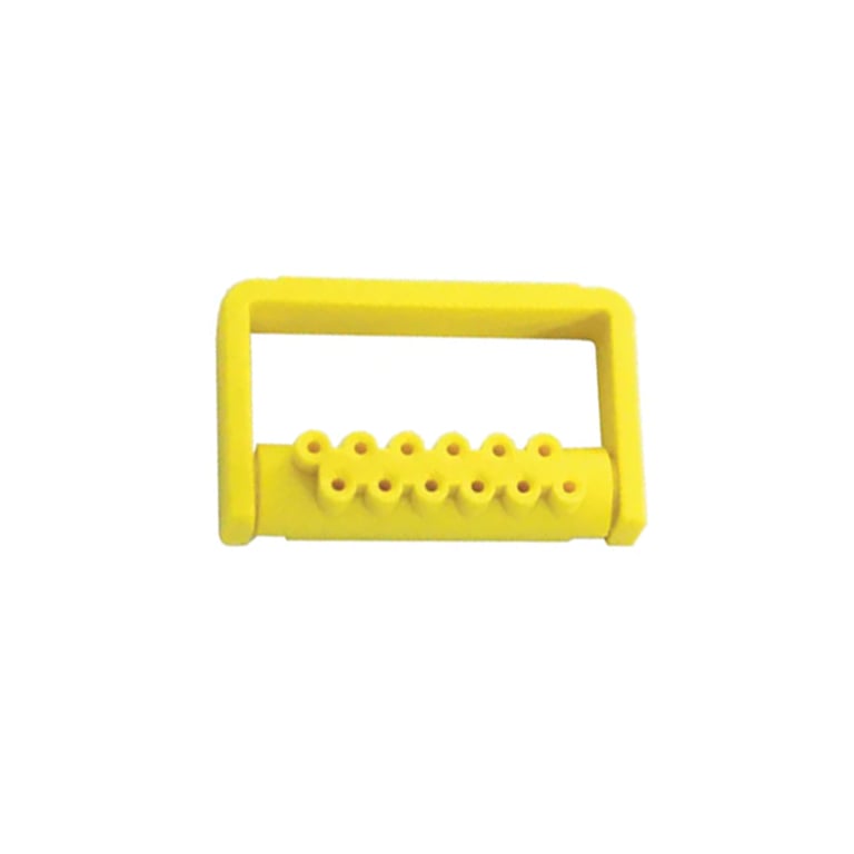 Pac-Dent Autoclavable Plastic Bur Caddy, Holds up to 12 FG burs, Light Yellow