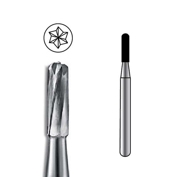 Pac-Dent FG #1158 Straight Dome Plain Carbide Bur, clinic pack of 100 burs