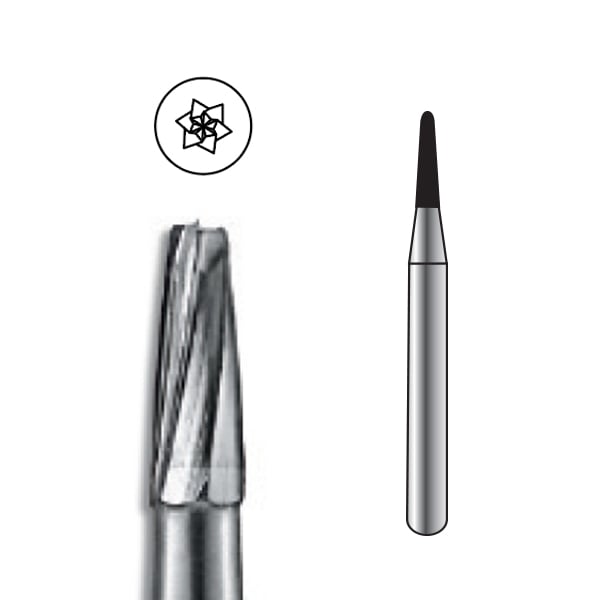 Pac-Dent FG #1170 Taper Fissure Dome Carbide Bur, Clinic Pack of 100 Burs