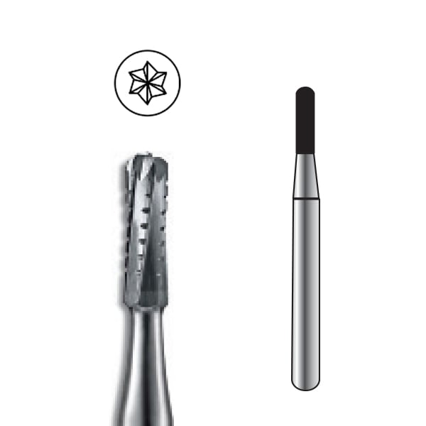 Pac-Dent FG #1557 straight dome crosscut carbide bur, clinic pack of 100 burs