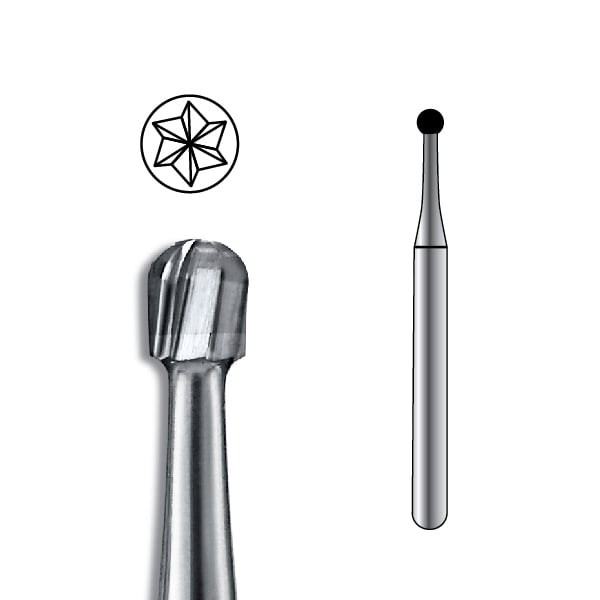 Pac-Dent FG #4 Round Carbide Bur, clinic pack of 100 burs
