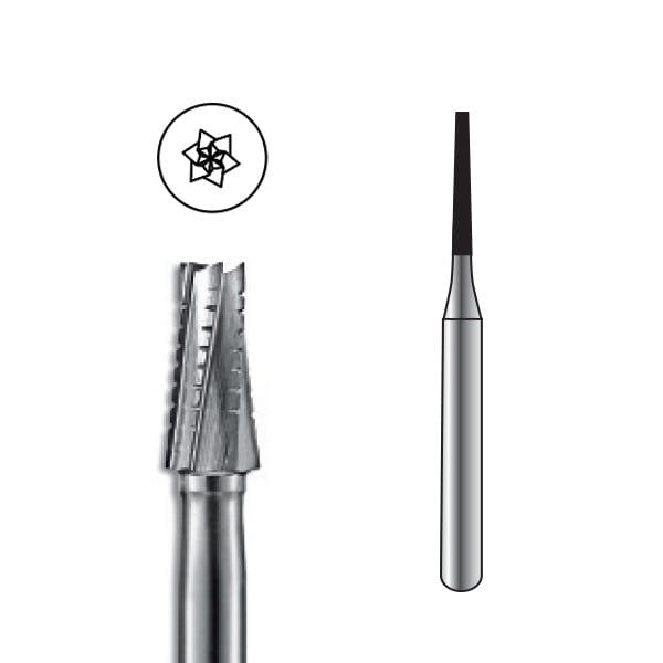 Pac-Dent FG #699L Taper Fissure Crosscut Carbide Bur, Package of 10 Burs