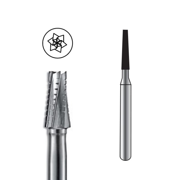 Pac-Dent FG #701L Taper Fissure Crosscut Carbide Bur, Clinic Pack of 100 Burs