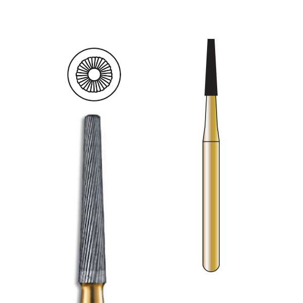 Pac-Dent FG #9642 30 Blade Taper Finishing Trimming and Finishing Carbide Bur, Package of 10 Burs