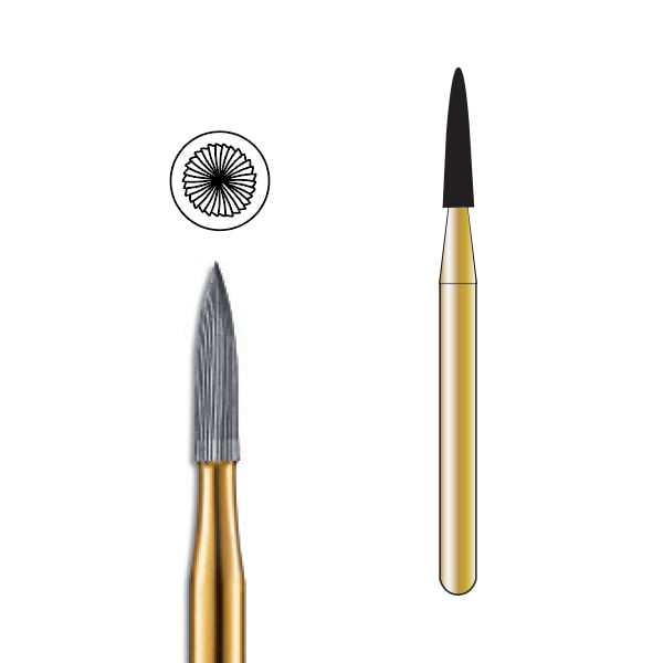 Pac-Dent FG #9903 30 Blade Needle Trimming and Finishing Carbide Bur, Package of 10 Burs