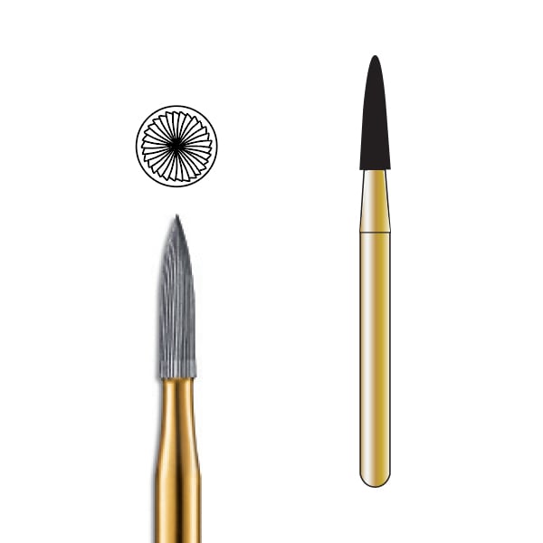 Pac-Dent FG #9904 30 Blade Needle Trimming and Finishing Carbide Bur, Package of 10 Burs
