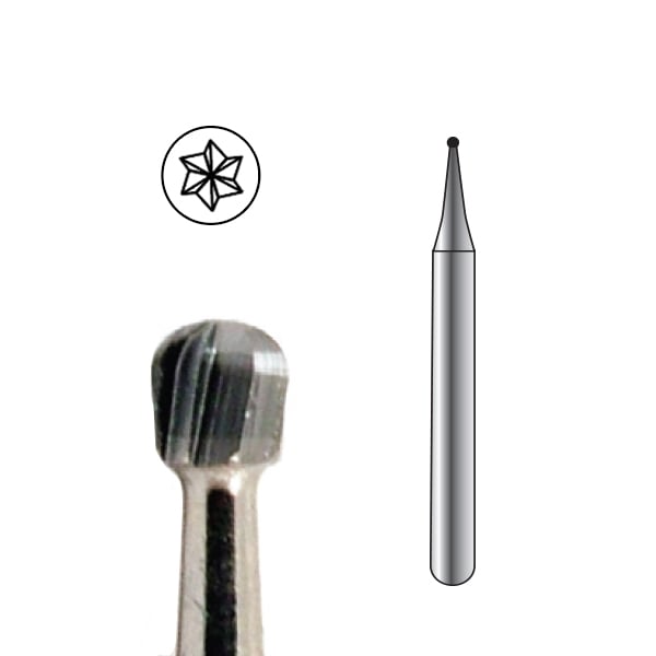 Pac-Dent FGOS #1/2 Round Oral Surgical Carbide Bur, Package of 10 Burs. Shank diameter: 1.6mm