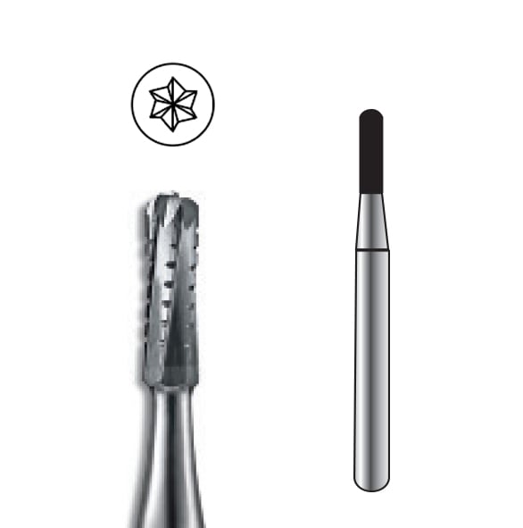 Pac-Dent FGOS #1557 Straight Dome Crosscut Oral Surgical Carbide Bur, Package of 10 Burs. Shank
