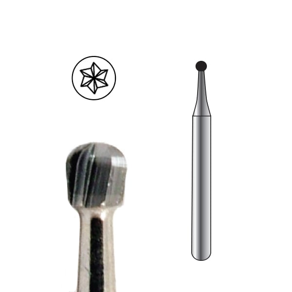 Pac-Dent FGOS #3 Round Oral Surgical Carbide Bur, Clinic Pack of 100 Burs. Shank diameter: 1.6mm