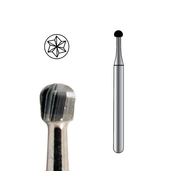 Pac-Dent FGOS #4 Round Oral Surgical Carbide Bur, Clinic Pack of 100 Burs. Shank diameter: 1.6mm