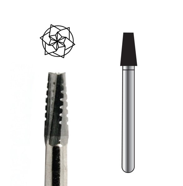 Pac-Dent FGOS #703 Taper Fissure Crosscut Oral Surgical Carbide Bur, Package of 10 Burs. Shank