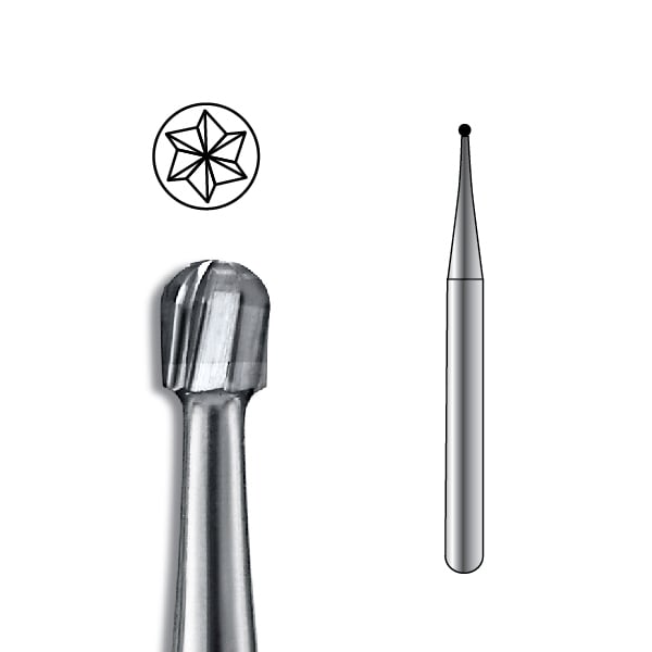 Pac-Dent FG #1/2 Round Carbide Bur, clinic pack of 100 burs