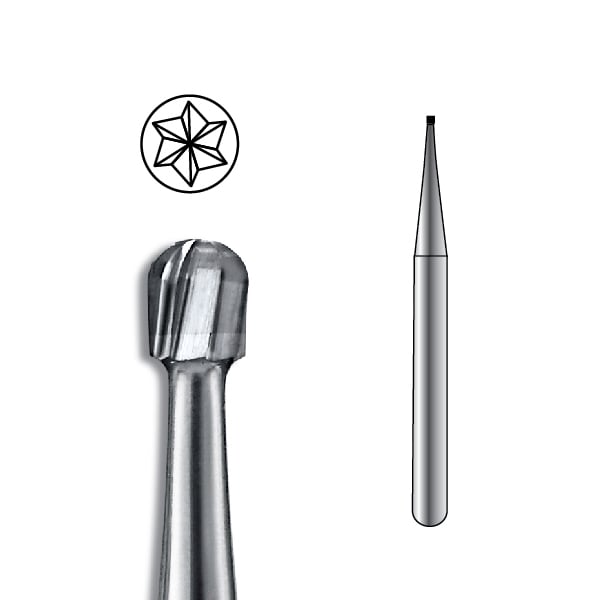 Pac-Dent FG #1/4 Round Carbide Bur, clinic pack of 100 burs