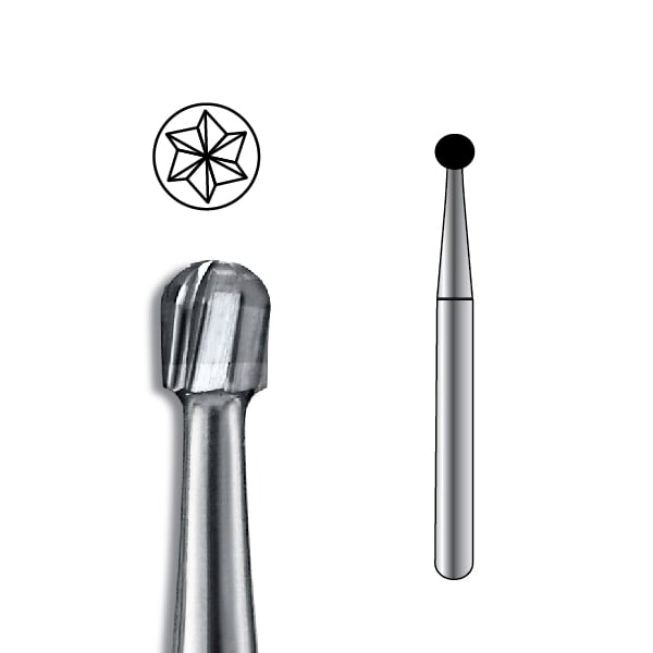 Pac-Dent FG #6 Round Carbide Bur, clinic pack of 100 burs