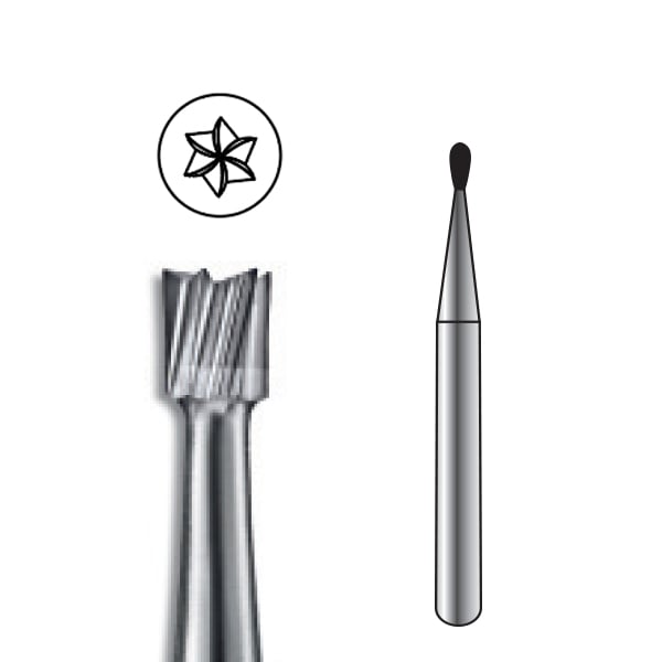 Pac-Dent FG #330 Bur - Pear shaped Carbide Bur. Clinic Pack of 100 carbide burs