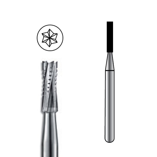 Pac-Dent FG #557L Straight Fissure Crosscut Carbide Bur, Clinic Pack of 100 Burs