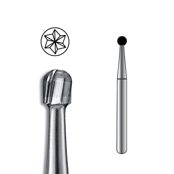 Pac-Dent RA #5 Round Carbide Bur, Package of 10 Burs