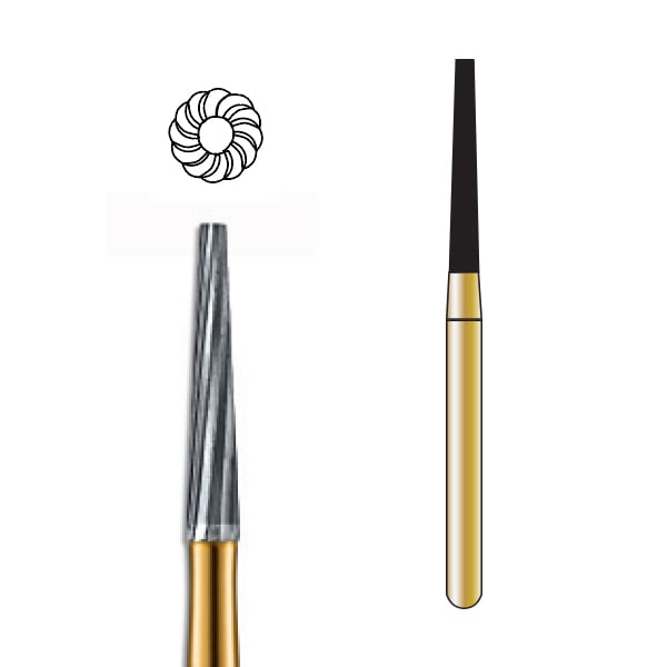 Pac-Dent FG #7204 12 Blade Taper Finishing Trimming and Finishing Carbide Bur, Package of 10 Burs
