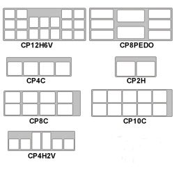 Pac-Dent Clear vinyl pocket window X-Ray film mount, Pedo, 6 horizontal and 2 vertical windows