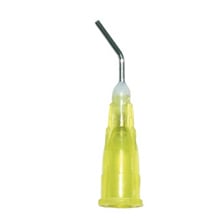 Pac-Dent Disposable Pre-Bent Needle Tips, blunt-end, 20 gauge, flow-sealant, yellow, package