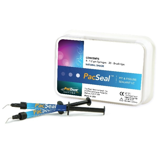 PacSeal Pit & Fissure Sealant, 4 - 1.2ml syringes & 20 brush tips, natural shade opaque