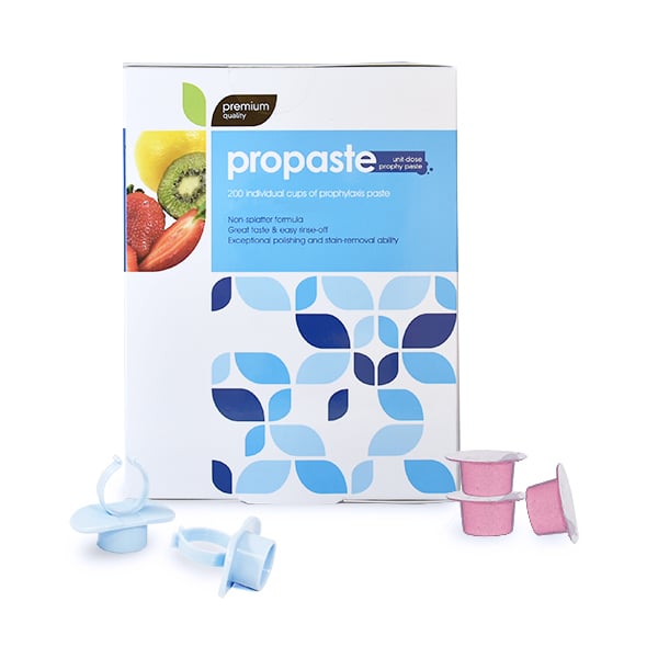 ProPaste Fine Bubblegum flavored Prophy Paste with Fluoride. Box of 200 Unit Dose Cups