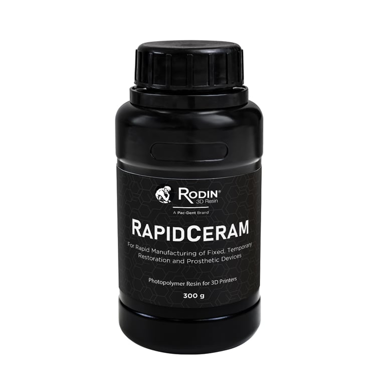 Rodin Rapidceram Bottle, Shade A1, 300gm, 1/Pk. Material features 51% ceramic filler content