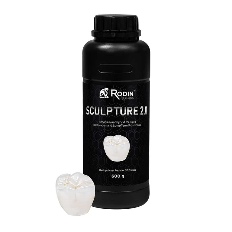 Rodin Sculpture 2.0 Zirconia-Infused 3D Printing Resin, Shade A1, 600g Bottle, 1/Pk. Class II