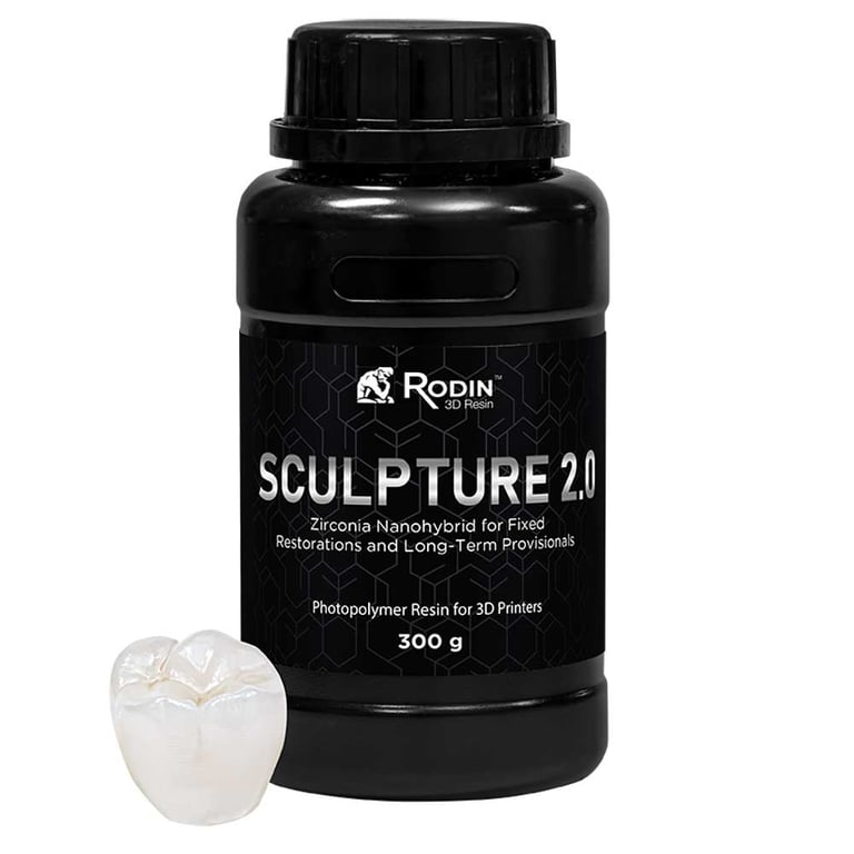 Rodin Sculpture 2.0 Zirconia-Infused 3D Printing Resin, Shade A3, 300g Bottle, 1/Pk. Class II