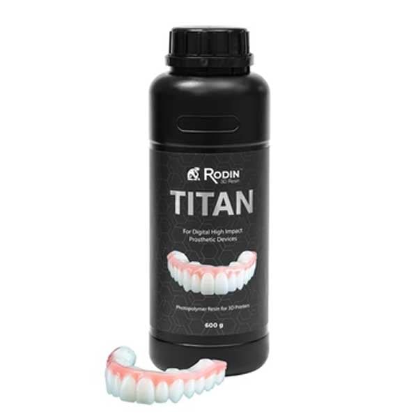 Rodin Titan Photopolymer 3D Printing Resin, Shade A1, 600g Bottle, 1/Pk. Class II Ceramic