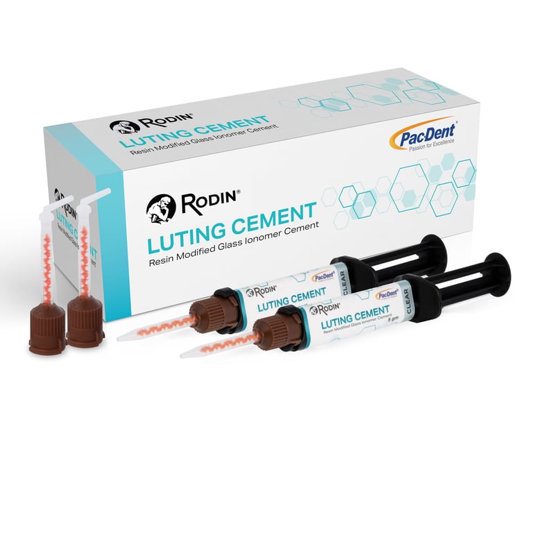 Rodin Luting Cement Refill Kit, White Opaque, 2 x 5g Syringes and Tips. Includes 5 x Intraoral
