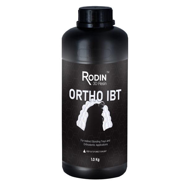 Rodin Ortho IBT 3D Resin, 1kg Bottle, 1/Pk. Highly flexible, yet durable, for printing indirect