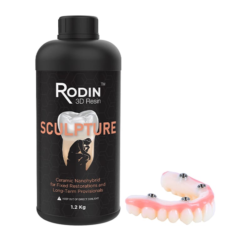 Rodin Sculpture Ceramic Nanohybrid, Shade C4, 1.2kg/Bottle. Crown and bridge resin engineered