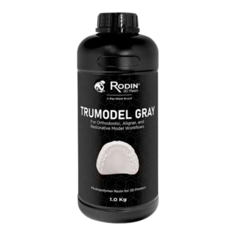 Rodin TruModel 3D Printer Resin, Gray, 1kg Bottle, 1/Pk. Engineered for restorative